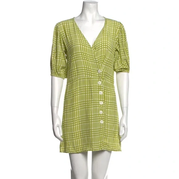 Faithfull The Brand Plaid Print Mini Dress